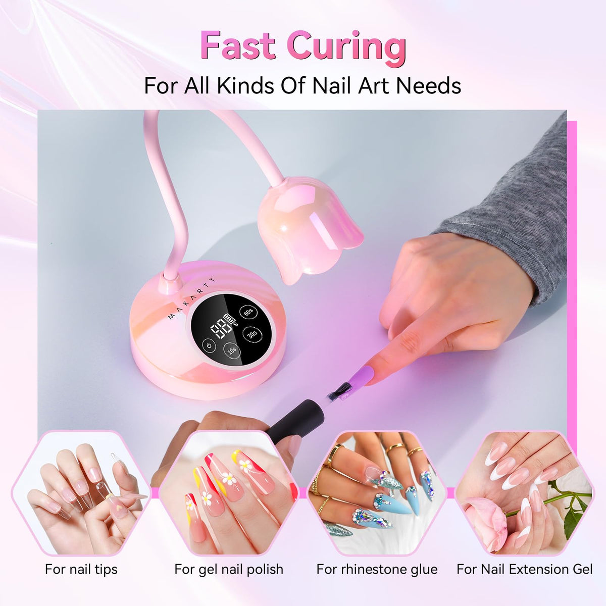 Makartt flexible gooseneck closeup for precise nail-angle positioning benefit