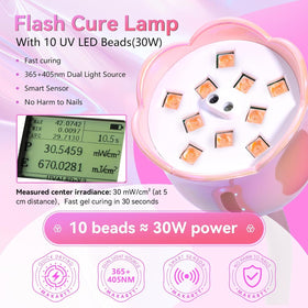 Makartt lamp sensing hand under light demonstrating hands-free auto activation