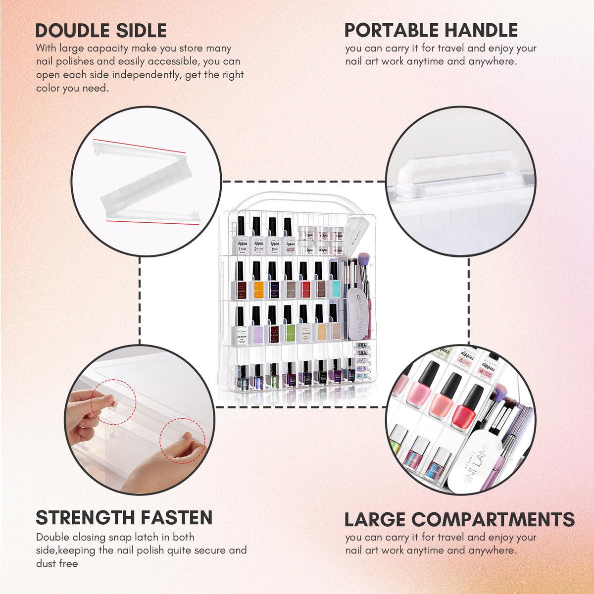 Makartt sturdy handle and double latches for secure travel and easy carrying