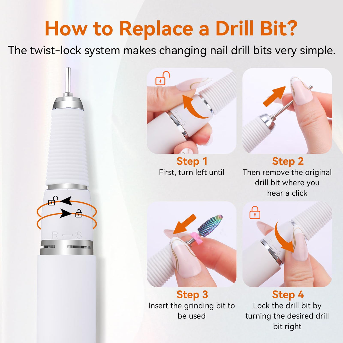 makartt handpiece with bit installed demonstrating precise filing capability