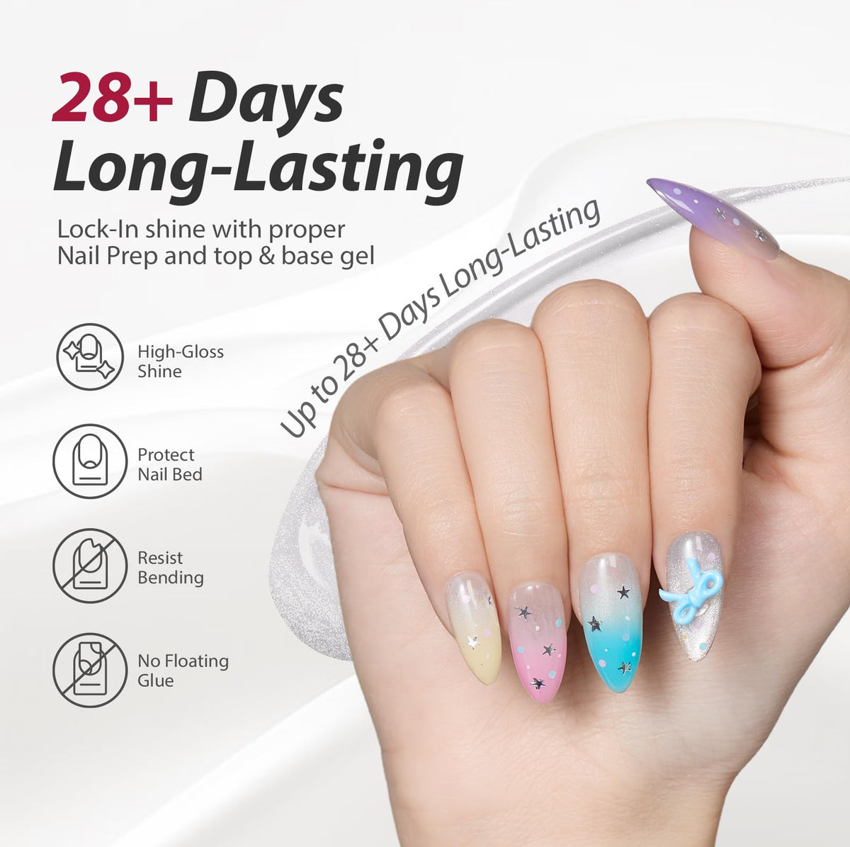 Makartt curing under UV LED lamp to harden gel and extend manicure life