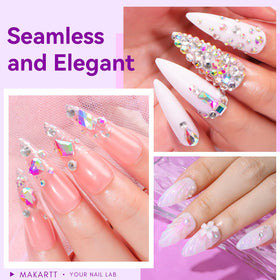 Makartt large rhinestone secured on nail showing strong bond and finish