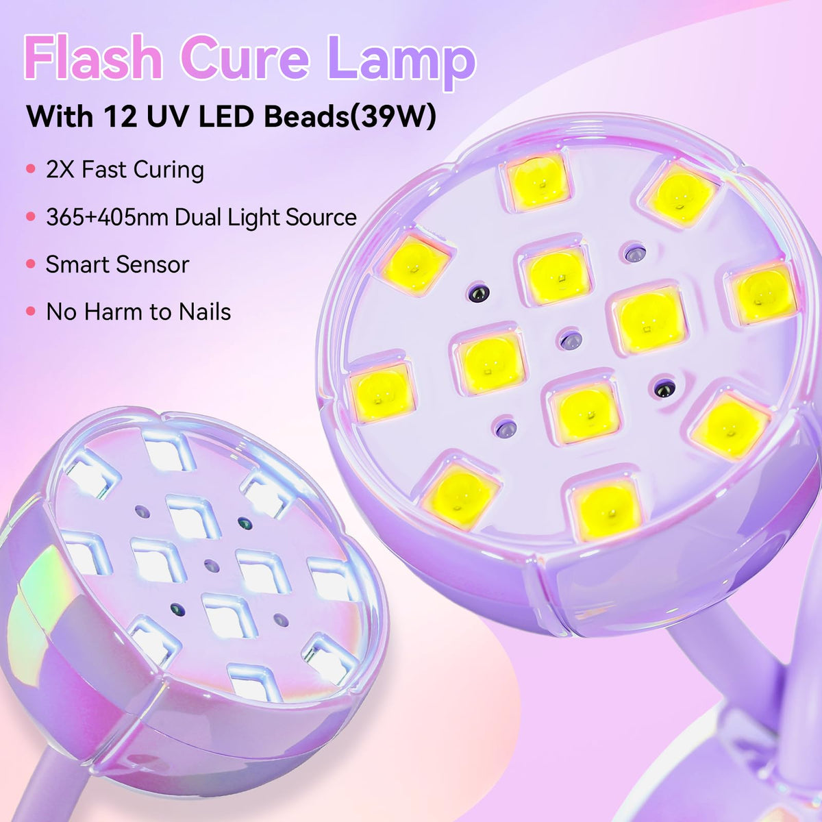 Makartt LED array detail showing 12 dual light beads for even, fast curing