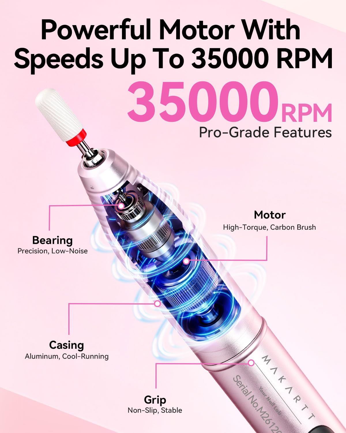 Makartt LED display and controls clearly visible for precise speed adjustments