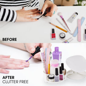 Makartt displayed on a salon table creating an organized professional workspace