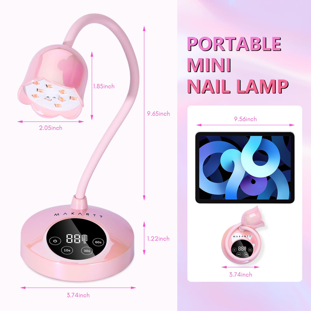Makartt on a travel vanity in use to highlight portable manicure convenience