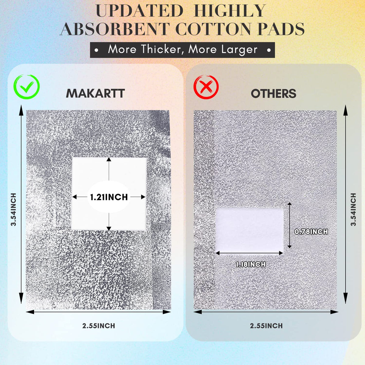 Makartt lint-free cotton pad detail preventing fibers for clean removal
