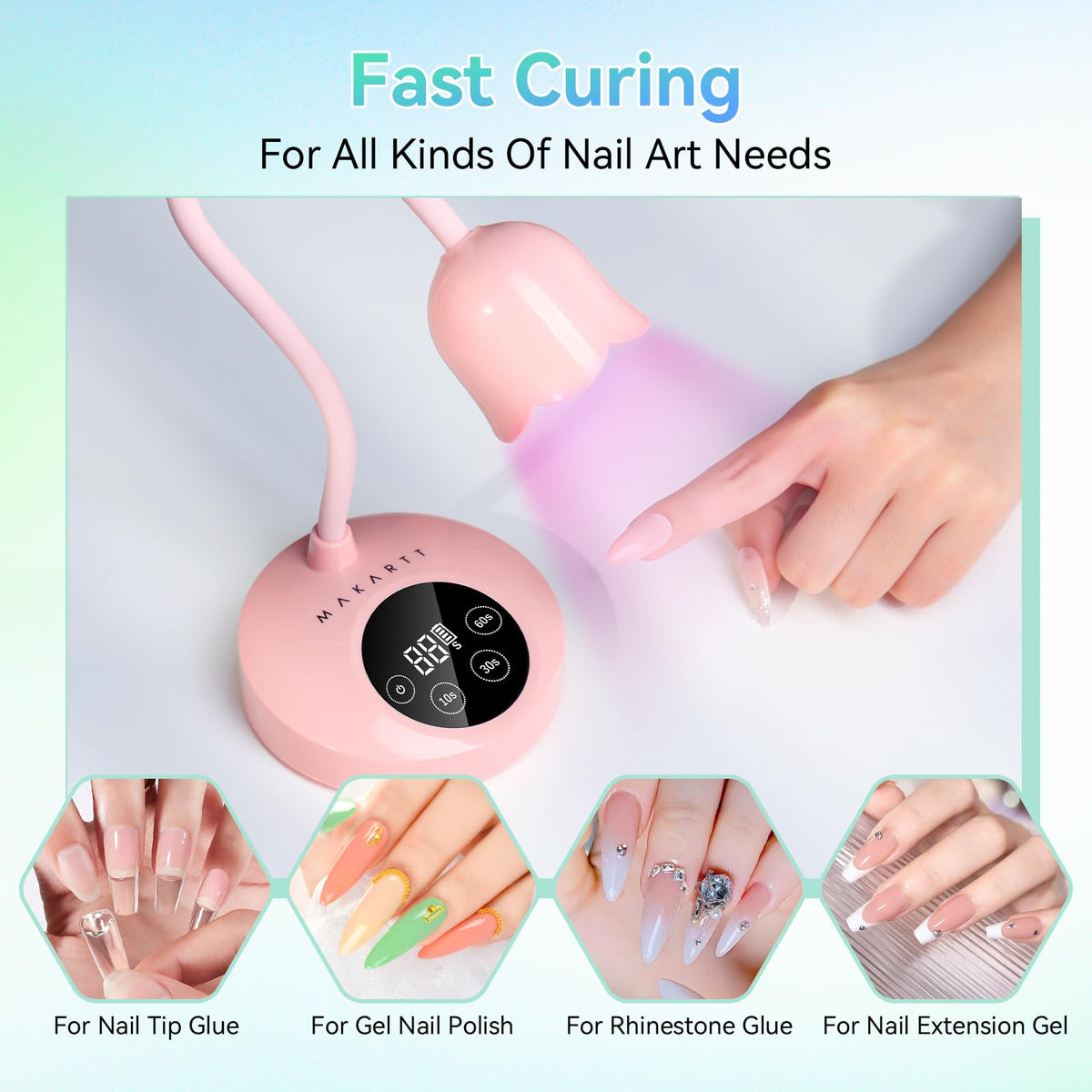 Makartt Luminoza flexible gooseneck angled for single nail precision and detailed nail art