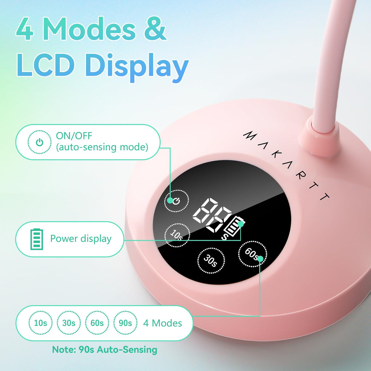 Makartt Luminoza next to smartphone to show compact size and travel-friendly scale