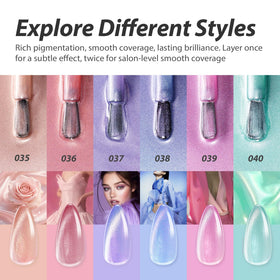 Makartt magnet in use above uncured nail creating precise cat-eye stripe effect