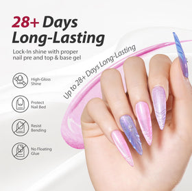 Makartt manicure lifestyle hands displaying finished holographic nails for style inspiration