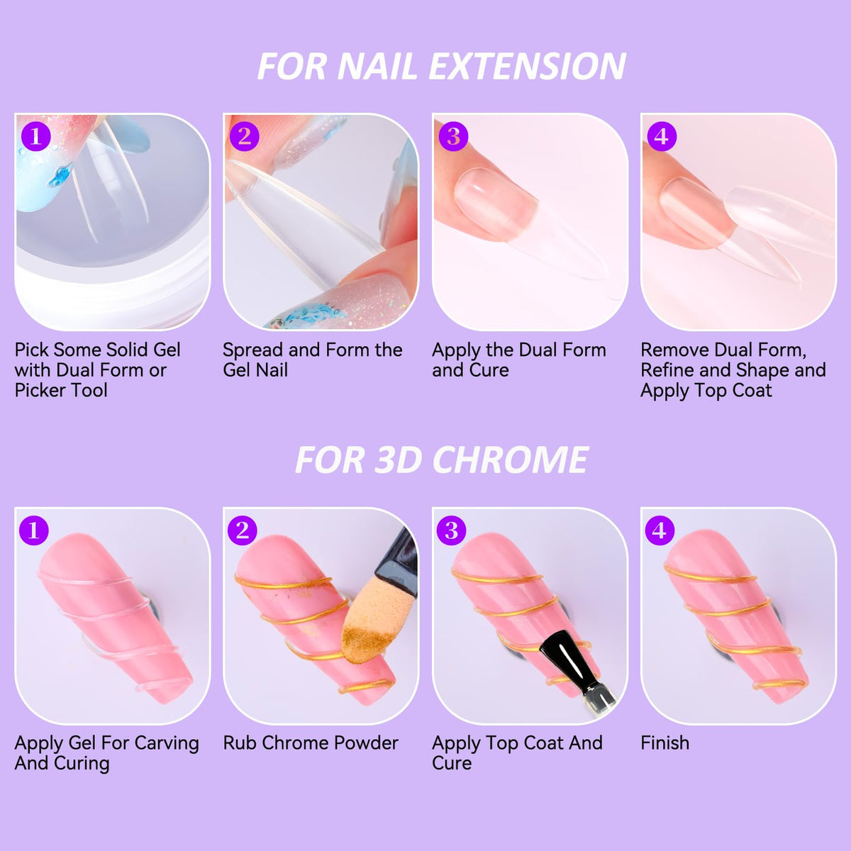 Makartt nail extensions in progress on hand showing build process and layering ease