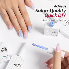 Makartt polish applied on nails showing high-gloss pearlescent finish and durability