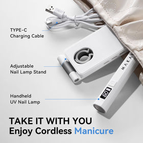 Makartt used as phone holder showing multitasking while curing nails