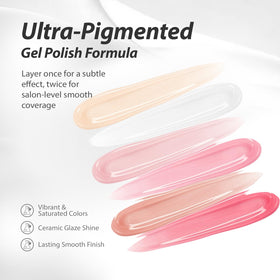 Makartt nail-wheel swatches showing each peachy-pink shade for easy selection