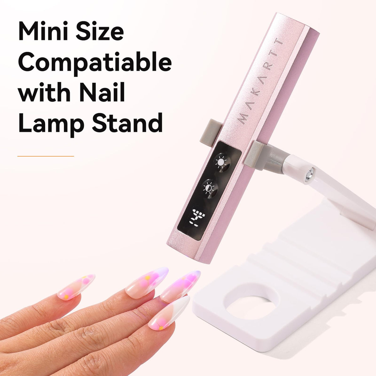 Makartt lamp packed in a travel bag in a lifestyle scene for on-the-go manicures