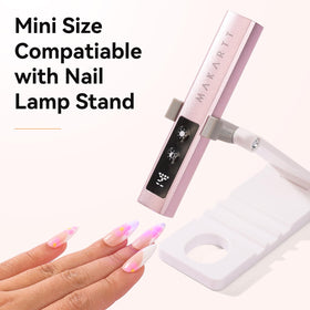 Makartt lamp packed in a travel bag in a lifestyle scene for on-the-go manicures