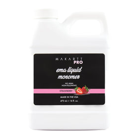 MakarttPro front label of 16oz strawberry-scented monomer showing product name and benefits