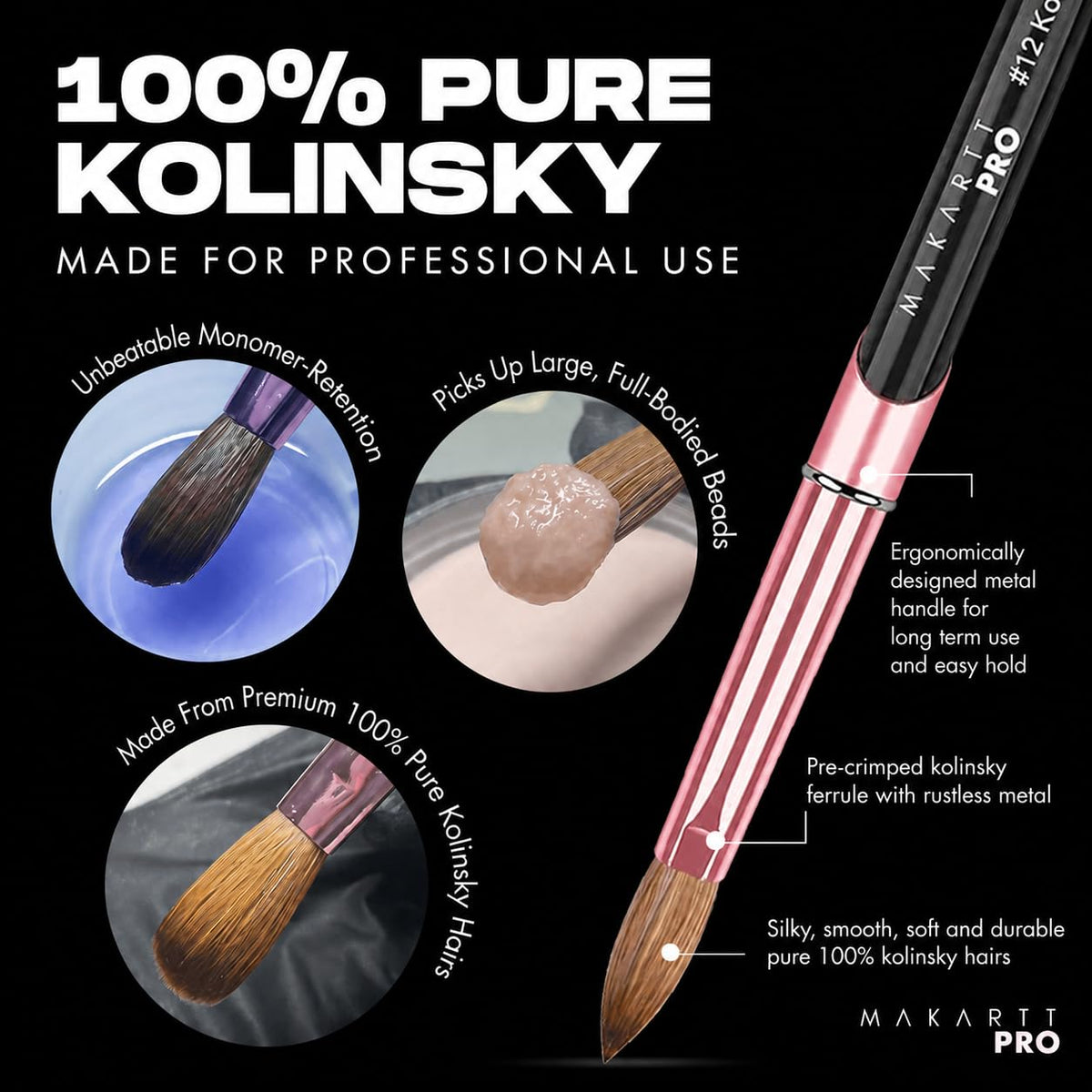 MakarttPro brush applying acrylic to nail for efficient, even placement