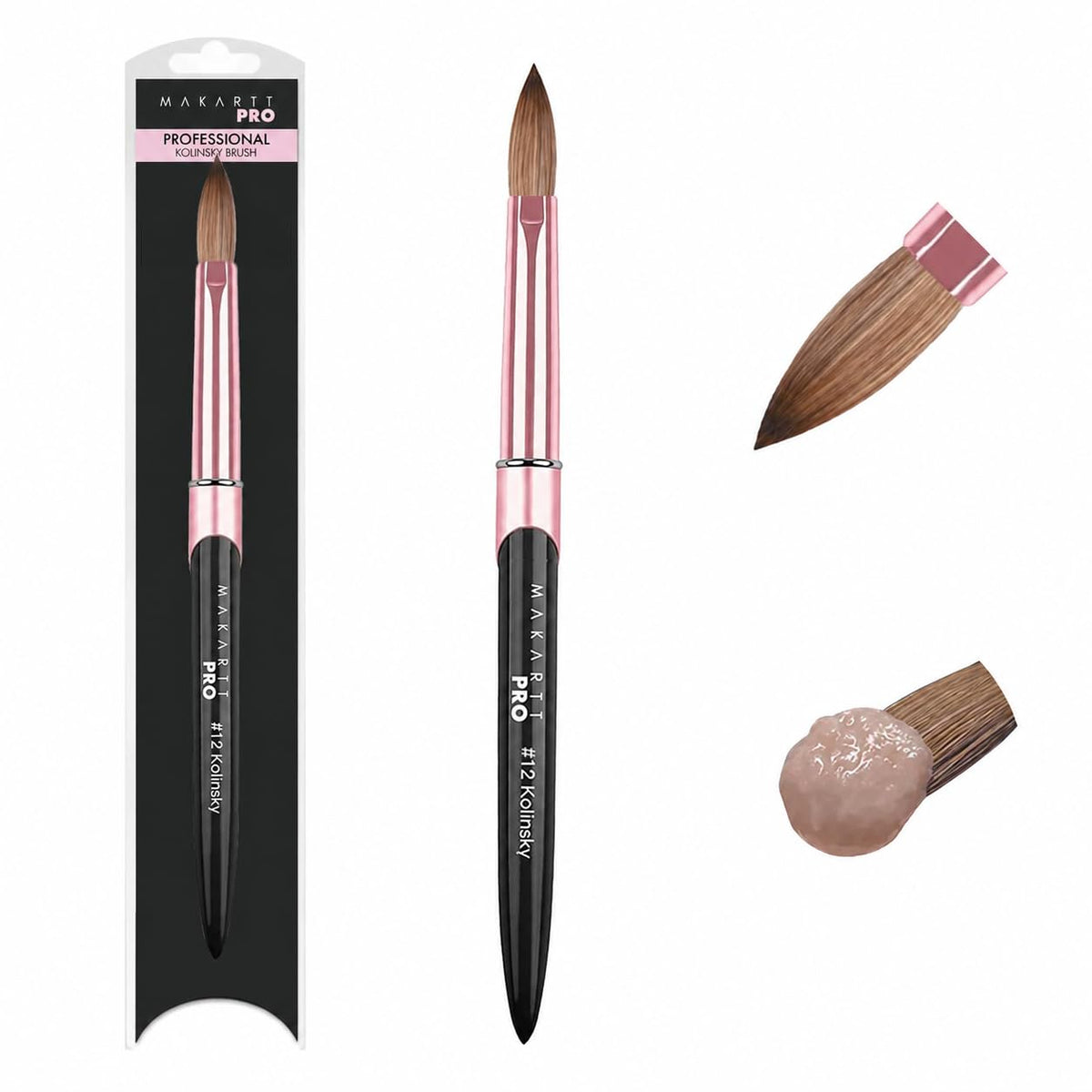 MakarttPro brush front view shows full head for faster acrylic coverage