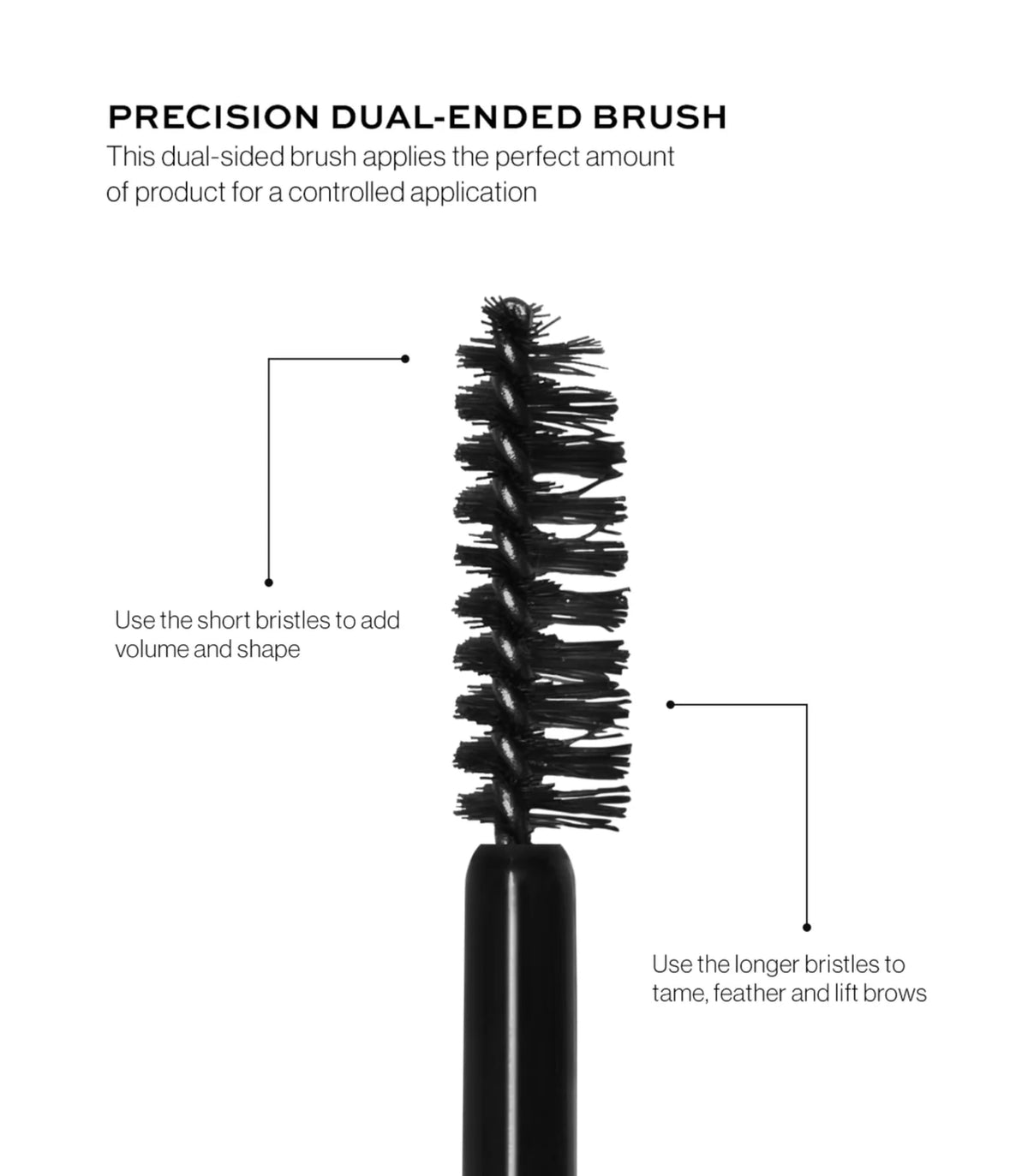 MAKE brow in use demonstrating sculpted, lifted brows and long-wear benefit