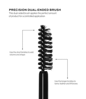 MAKE brow in use demonstrating sculpted, lifted brows and long-wear benefit