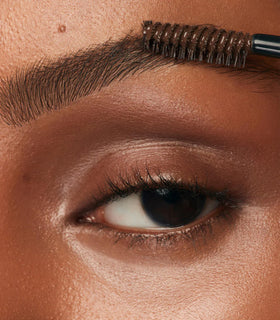 MAKE brown gel texture swipe on skin showing smooth, non-flaky finish benefit