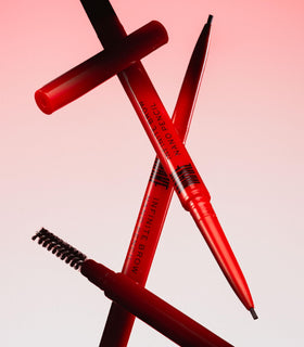 MAKE before-and-after brows demonstrating natural fill and definition