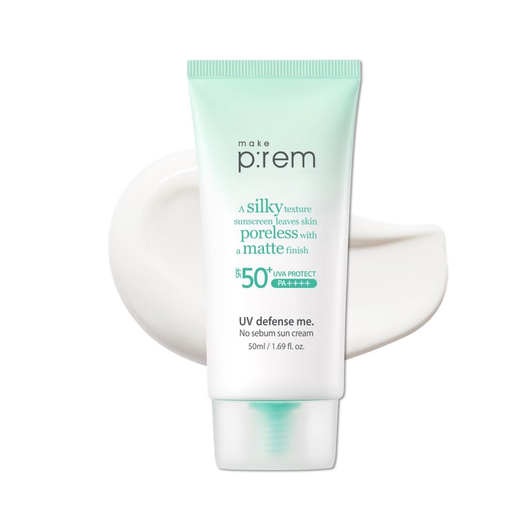 MAKE P:REM front tube view showing SPF50+ PA++++ and matte finish benefit