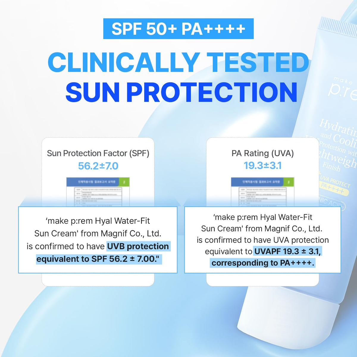 MAKE P:REM cooling effect visual with skin cooling sensation benefit after application