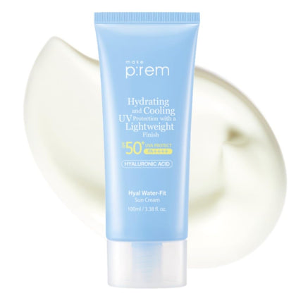 MAKE P:REM front packaging showing sunscreen SPF50+ for clear protection