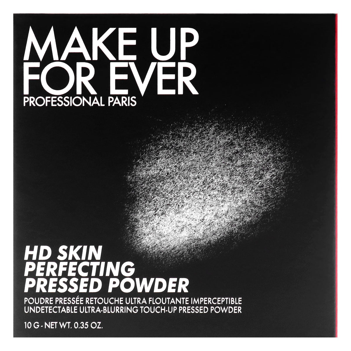 Make Up For Ever powder being used for touch-up in mirror to reduce midday shine