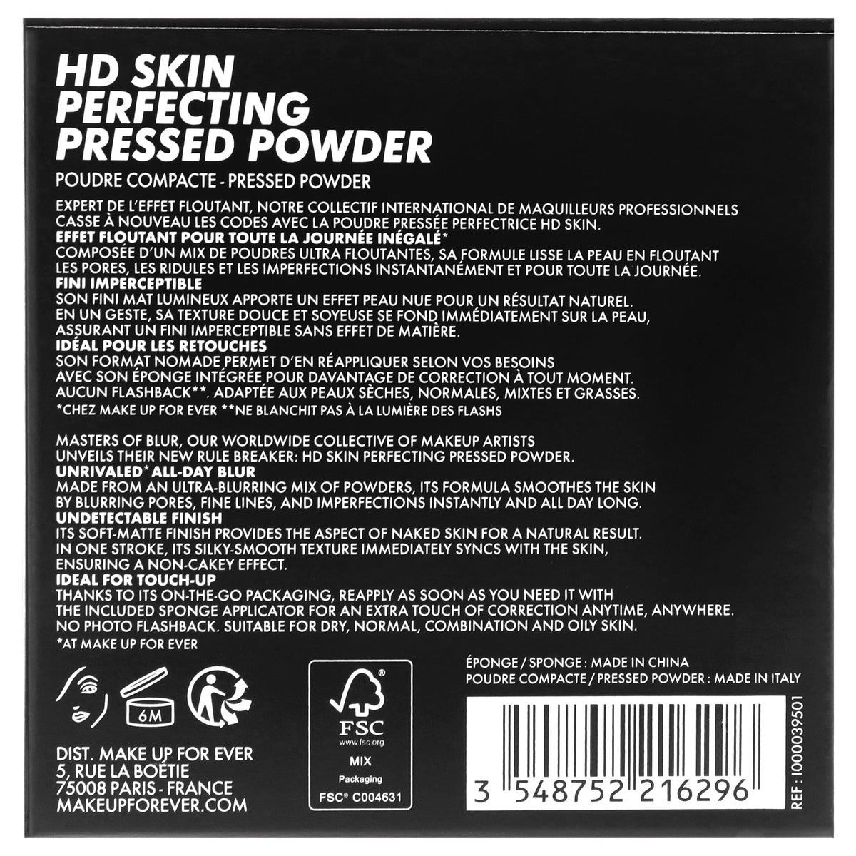 Make Up For Ever powder inside a makeup bag in lifestyle scene for on-the-go convenience