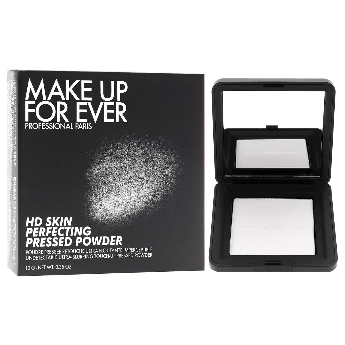 Make Up For Ever powder texture close-up highlighting fine milled particles and blur effect