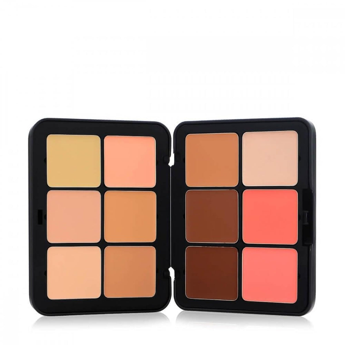 Make Up For Ever palette front compact showing twelve cream shades and travel-ready benefit