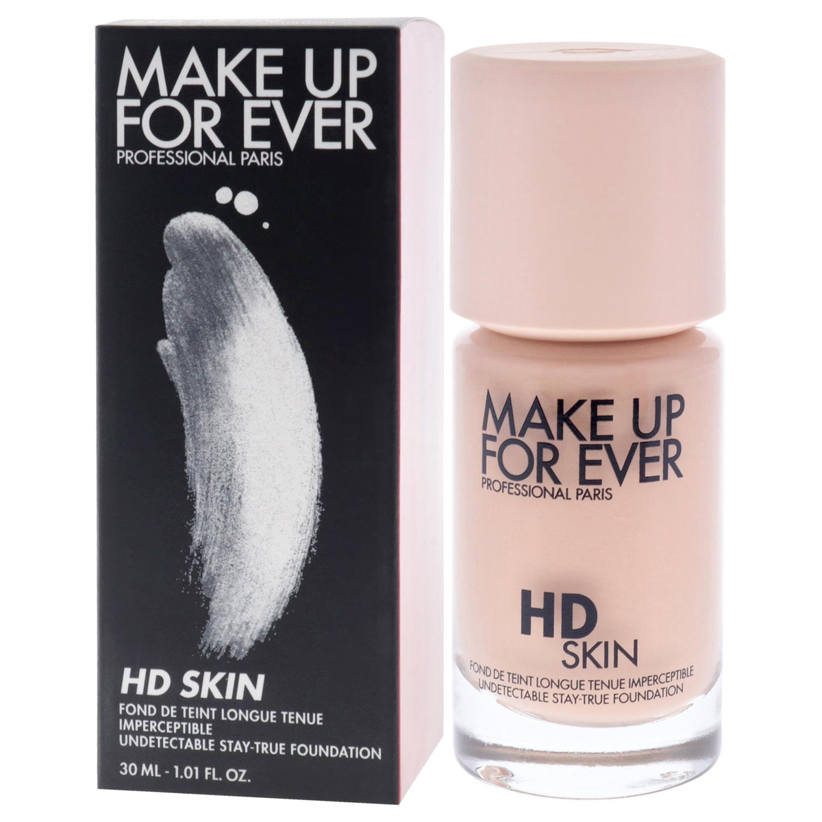 Make Up For Ever model wearing foundation in natural light, showing undetectable matte effect