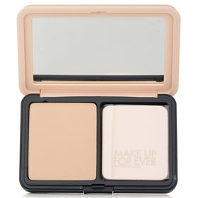 Make Up For Ever compact front view showing product and brand, clear matte finish benefit