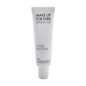 Make Up For Ever front packaging of Hydra Booster showing bottle and benefits