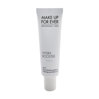 Make Up For Ever front packaging of Hydra Booster showing bottle and benefits