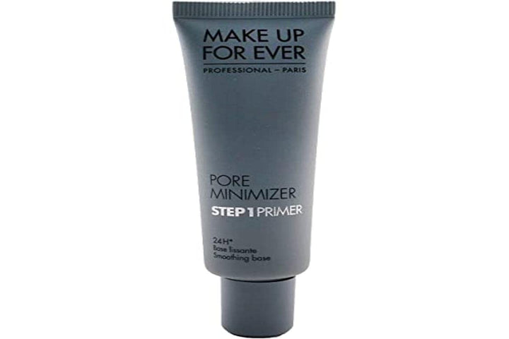 Make Up For Ever front packaging of pore minimizer primer showing compact 1 oz tube and smooth finish benefit