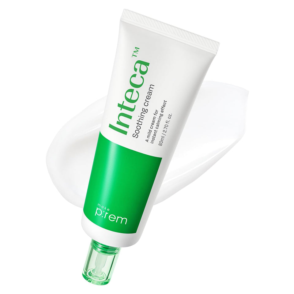 MAKE P:REM front packaging showing product and calming benefit