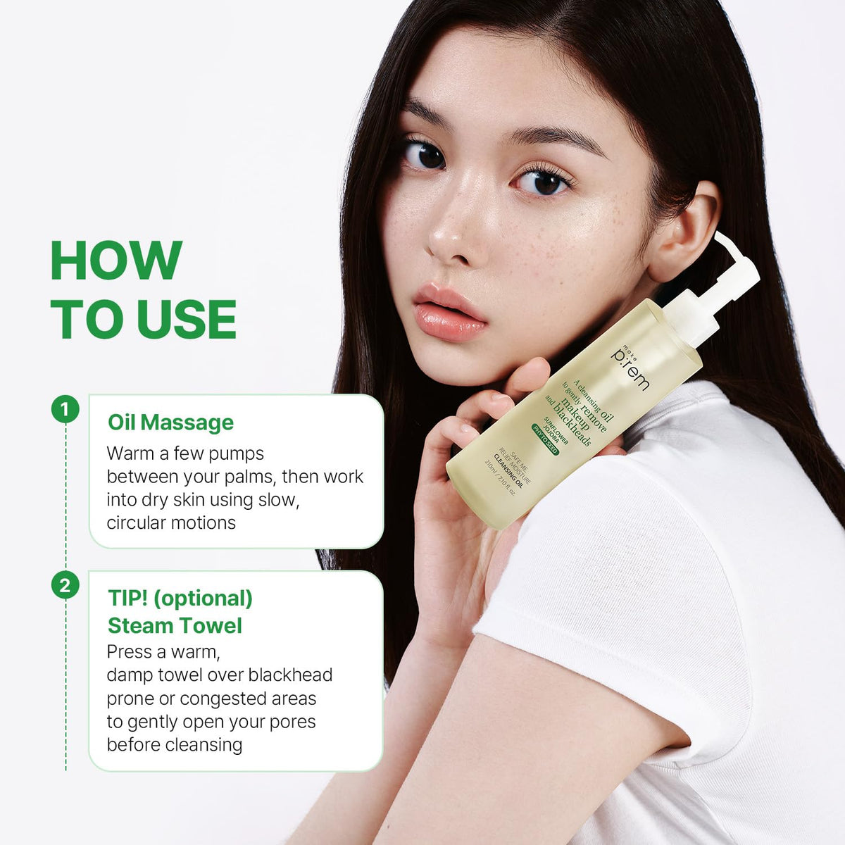 MAKE P:REM bottle on bathroom counter with towel benefit: lifestyle-ready gentle cleansing visual
