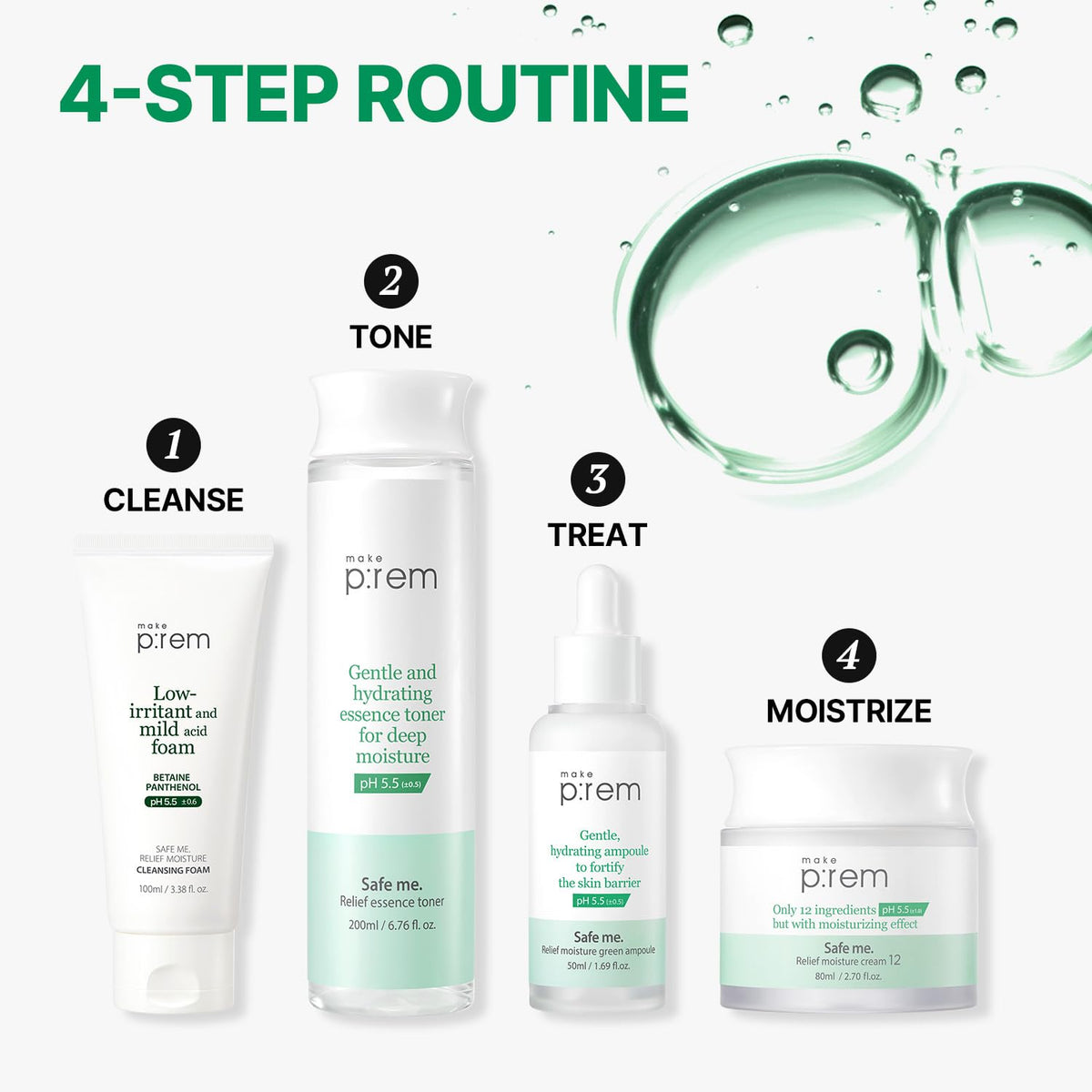 MAKEP:REM close-up on skin absorption emphasizing deep hydration and non-sticky finish