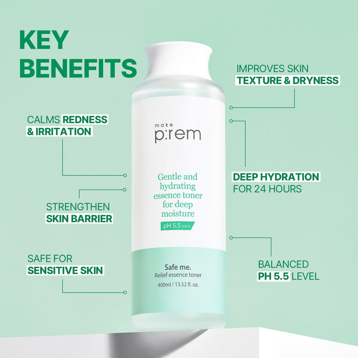 MAKEP:REM pouring clear toner texture demonstrating fast absorption and lightweight consistency