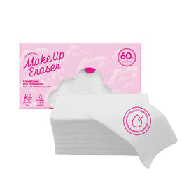 MakeUp Eraser front packaging showing 60-count vegan biodegradable towelettes