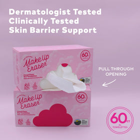 MakeUp Eraser towelette drying face after cleansing for hygienic finish