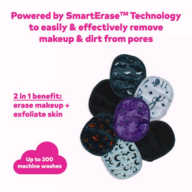 MakeUp Eraser dual-sided detail showing erase and exfoliate sides for two benefits