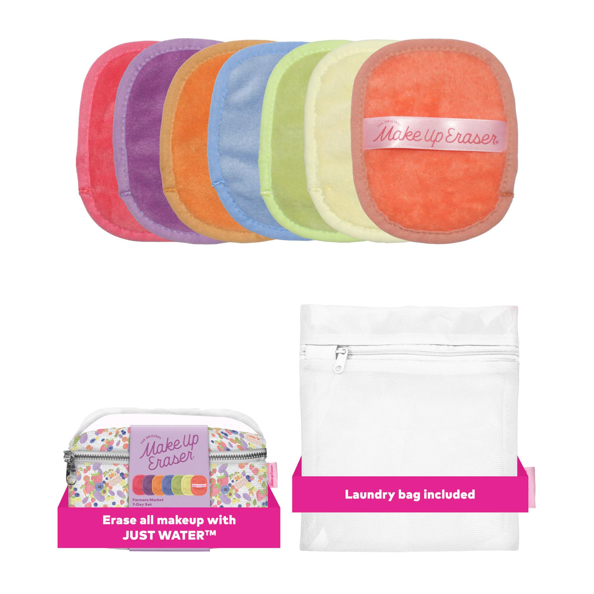 MakeUp Eraser front packaging showing farmers market design and reusable benefit