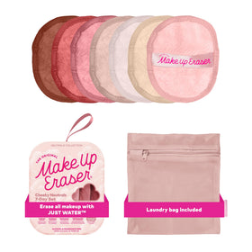 MakeUp Eraser front packaging showing cheeky neutrals set and eco benefit
