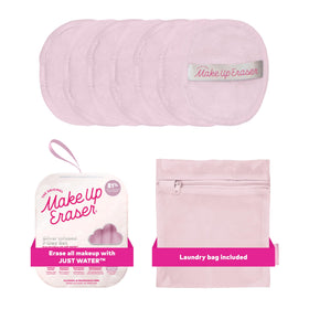 MakeUp Eraser front packaging showing silver-infused cloth set for water-only removal